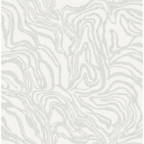 A-Street Prints Massar Silver Modern Marbled Wallpaper roll and detail