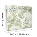 Serenade Sea Green by A-Street Prints Ferns Wallpaper – A-Street Prints 4177-27744