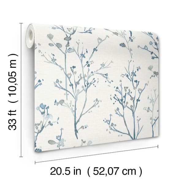 Silverling Blue by A-Street Prints Budding Branches Wallpaper – A-Street Prints 4177-27721