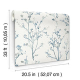 Silverling Blue by A-Street Prints Budding Branches Wallpaper – A-Street Prints 4177-27721