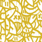 Bold Arrangements Yellow Peel & Stick Wallpaper with Modern Abstract Graffiti Novelty Pattern - NuWallpaper AAS4880