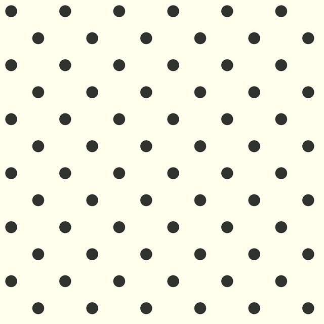 Dots on Dots White & Black Wallpaper