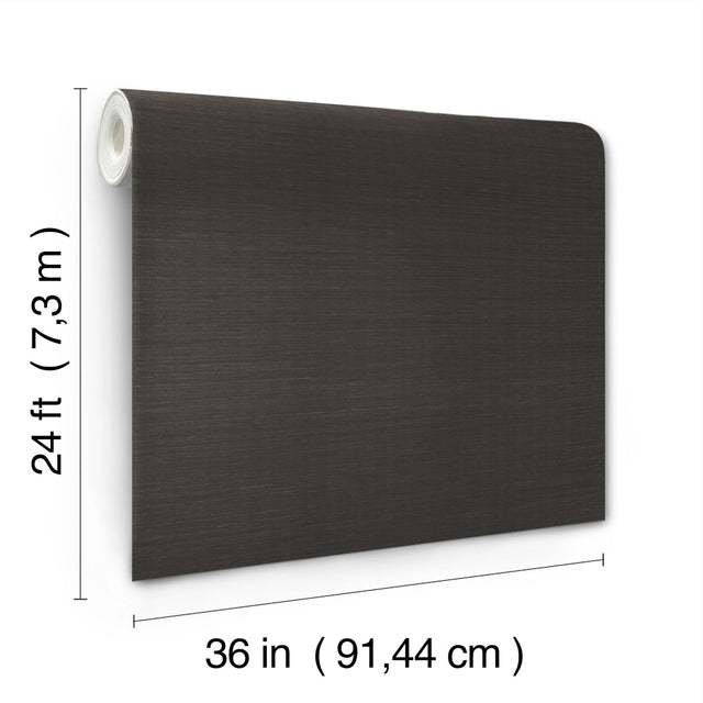 Plain Grass Black Sisal Grasscloth Wallpaper - Magnolia Home AB2195MH