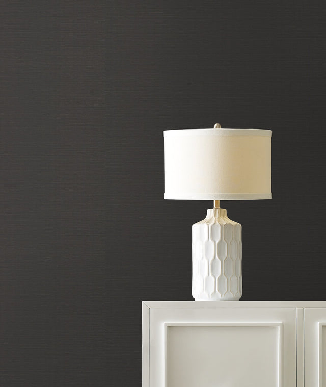 Maguey Sisal Black Grasscloth Wallpaper - York AB2195NW