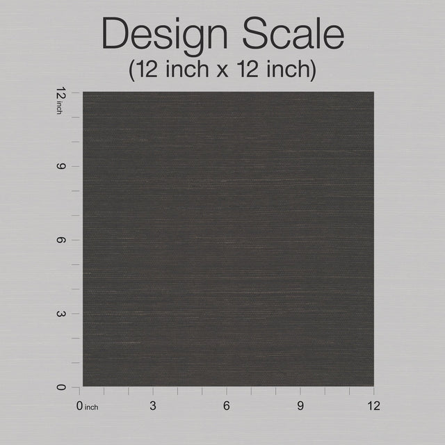 Sisal Grasscloth Black Wallpaper with Makasa Sisal Weave - York AB2195
