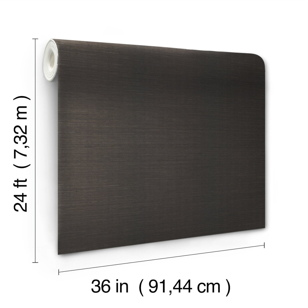 Sisal Grasscloth Black Wallpaper with Makasa Sisal Weave - York AB2195