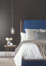 Sisal Grasscloth Black Wallpaper with Makasa Sisal Weave - York AB2195