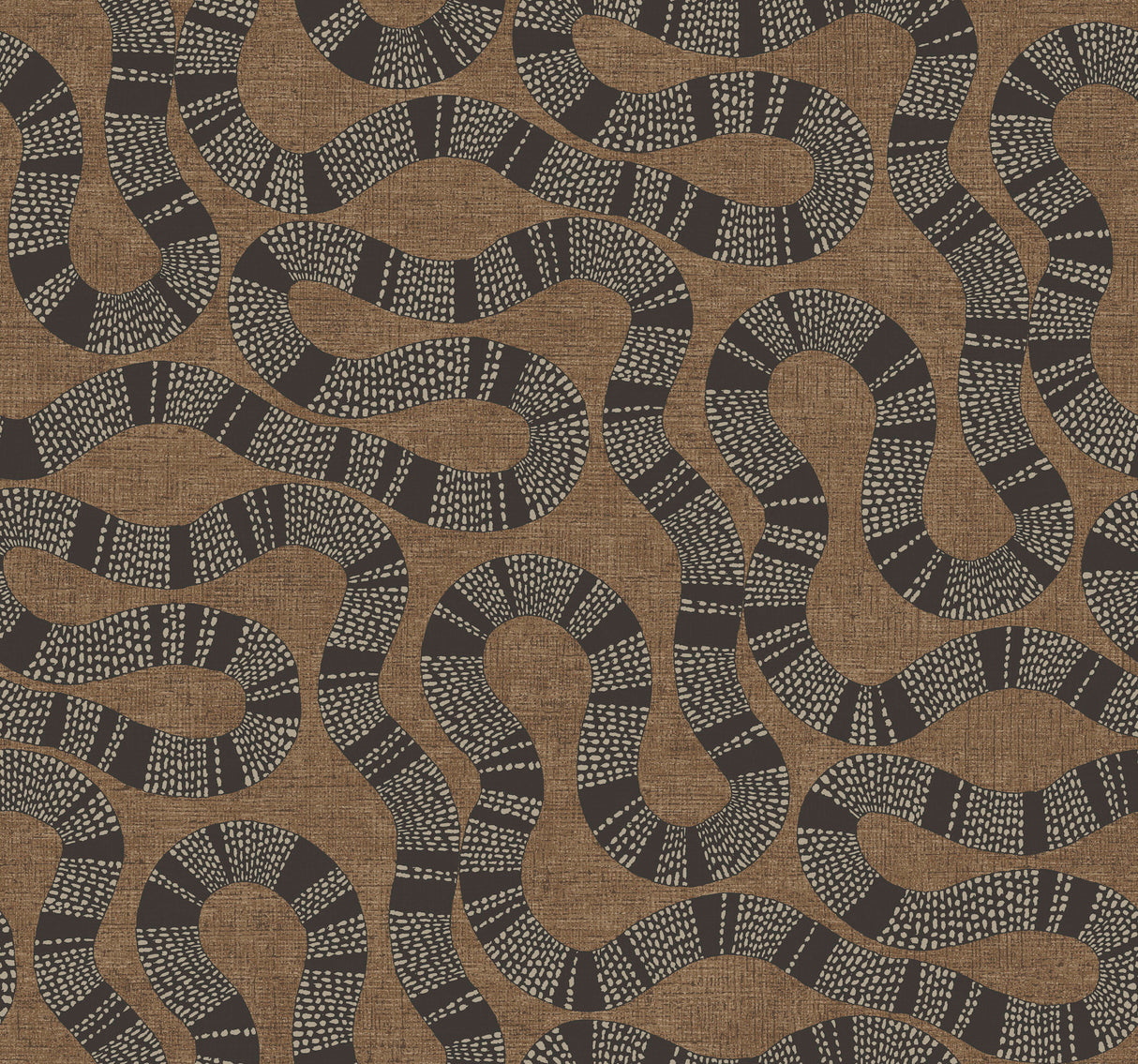 Antonina Vella Ophidia Brown Wallpaper AB3001 pattern view