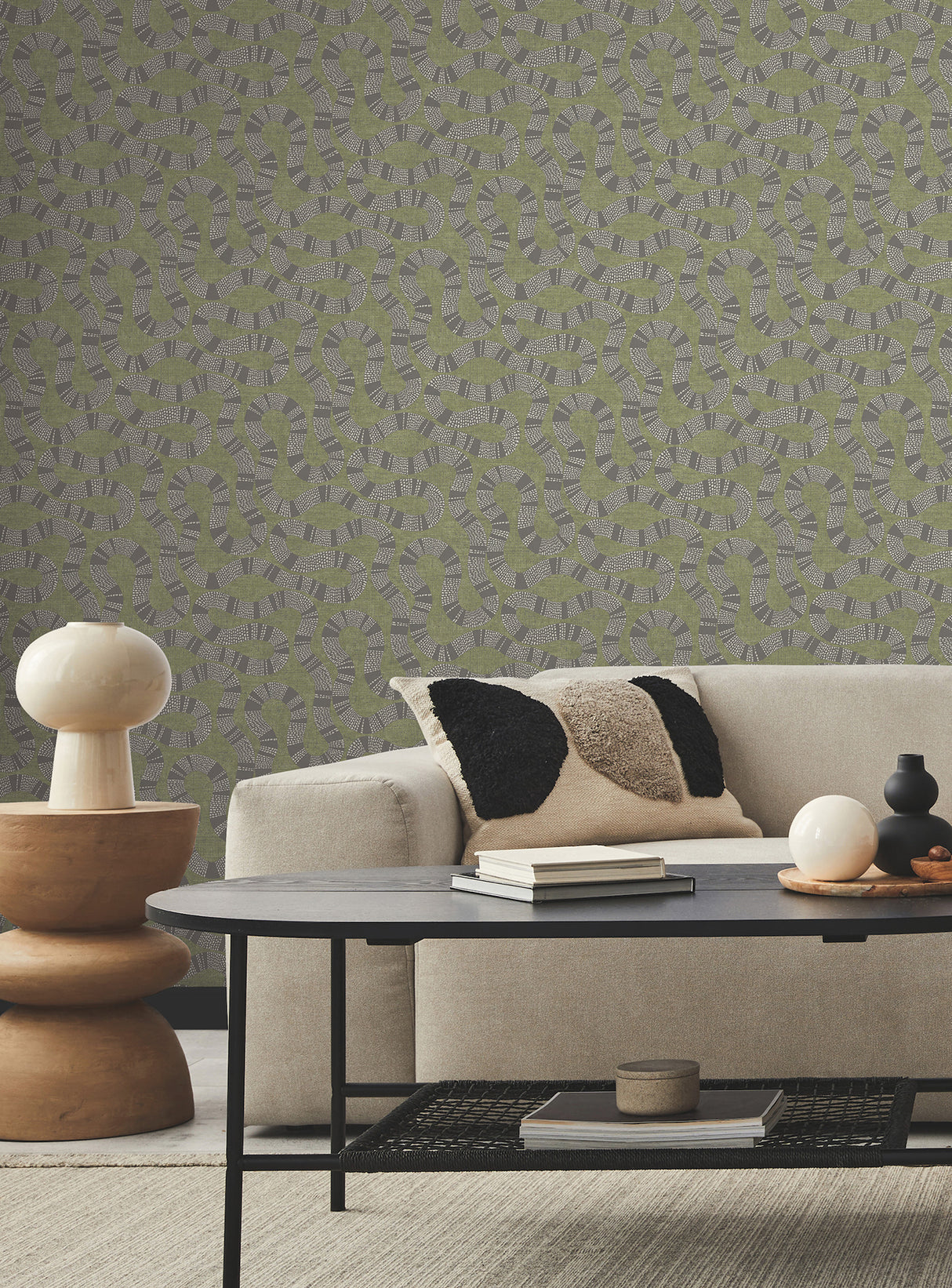 Ophidia Olive by Antonina Vella Novelty Wallpaper – York Designer Series AB3005