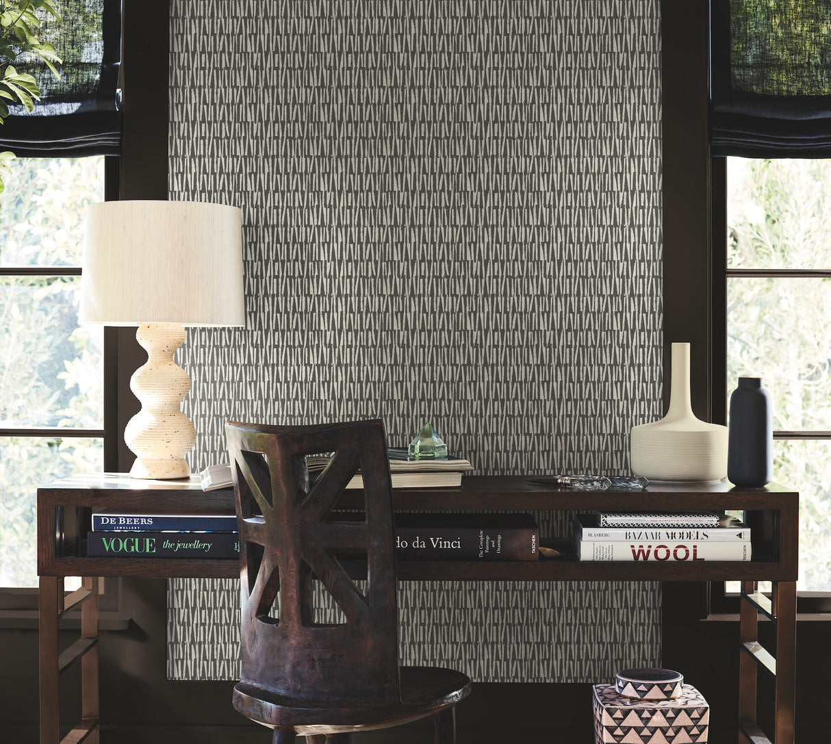 Thatched Black by Antonina Vella Sisal Grasscloth Wallpaper – York Designer Series AB3042