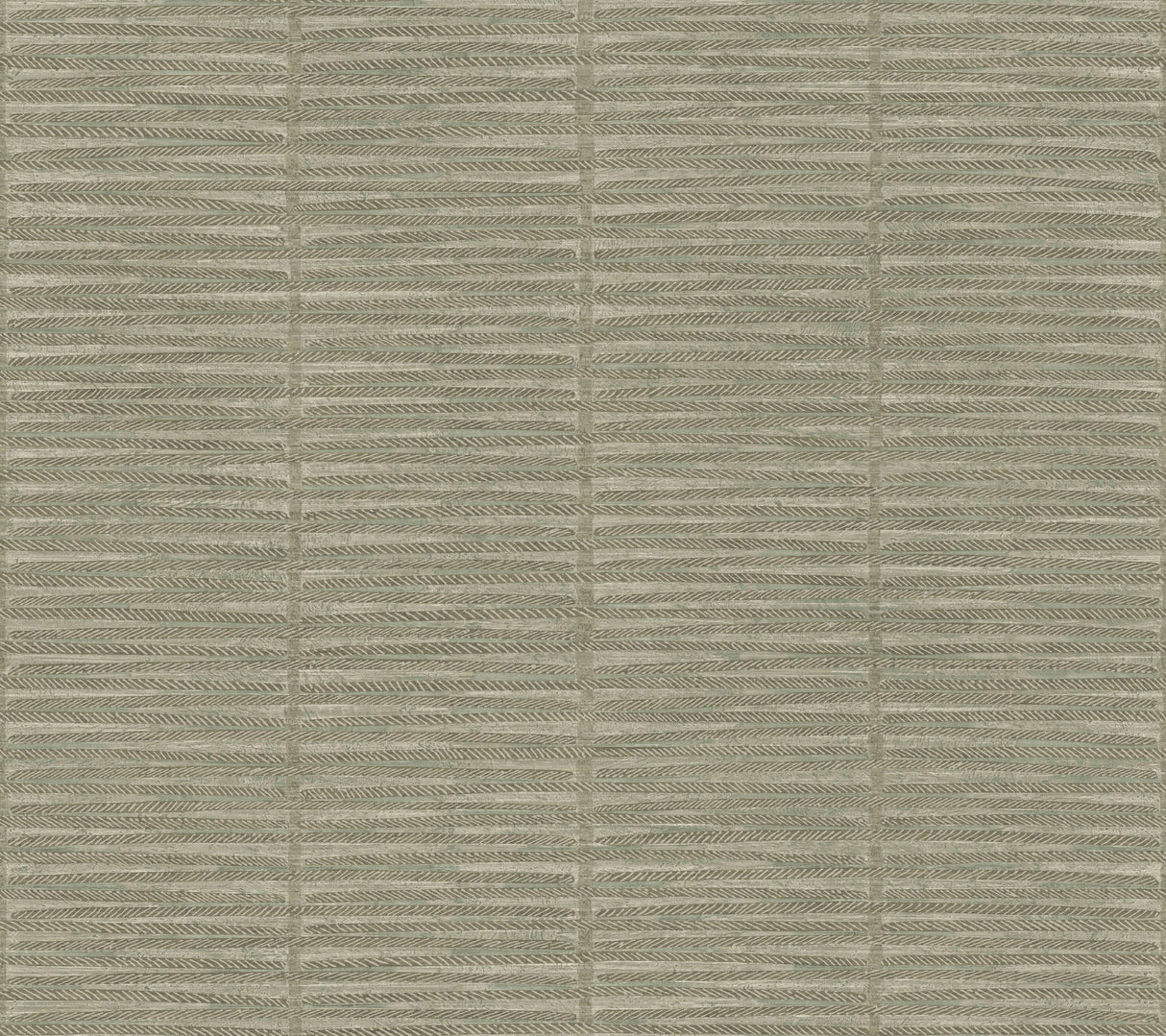 Antonina Vella Iringa wallpaper in sage green with a woven-thatch inspired linear texture.