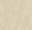 Allerton Bamboo Linen wallpaper detail with bamboo leaf pattern in beige and grey.