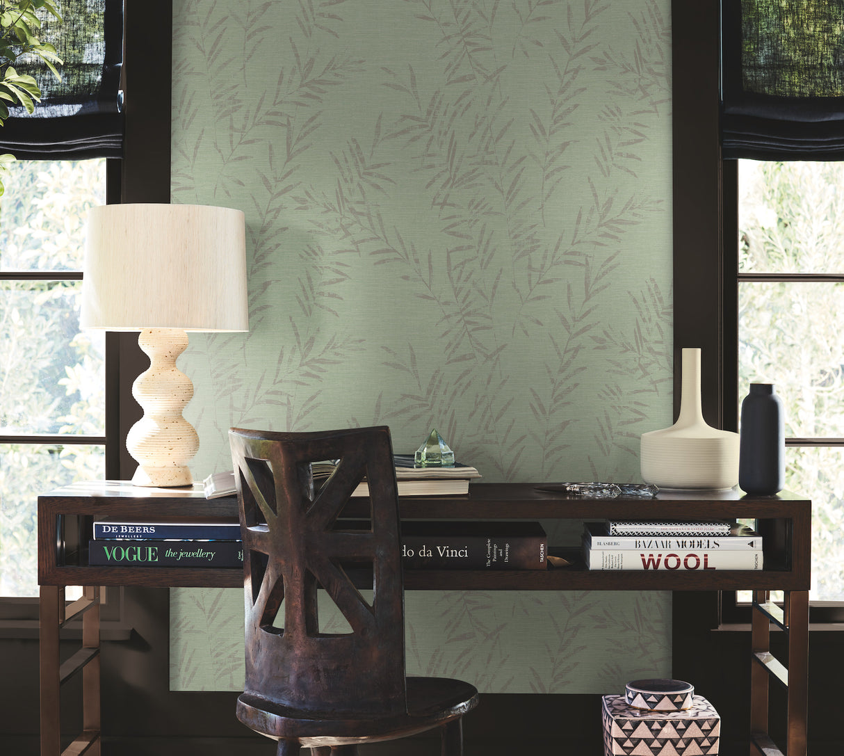 Allerton Bamboo Sage by Antonina Vella Botanical Wallpaper – York Designer Series AB3064