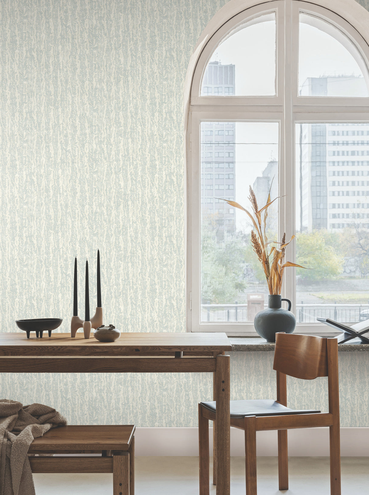 Juju Sky Blue by Antonina Vella Textured Striped Wallpaper – York Designer Series AB3072