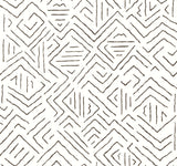 Sirih Black geometric wallpaper by Antonina Vella, 27 in x 27 ft roll – AB3081