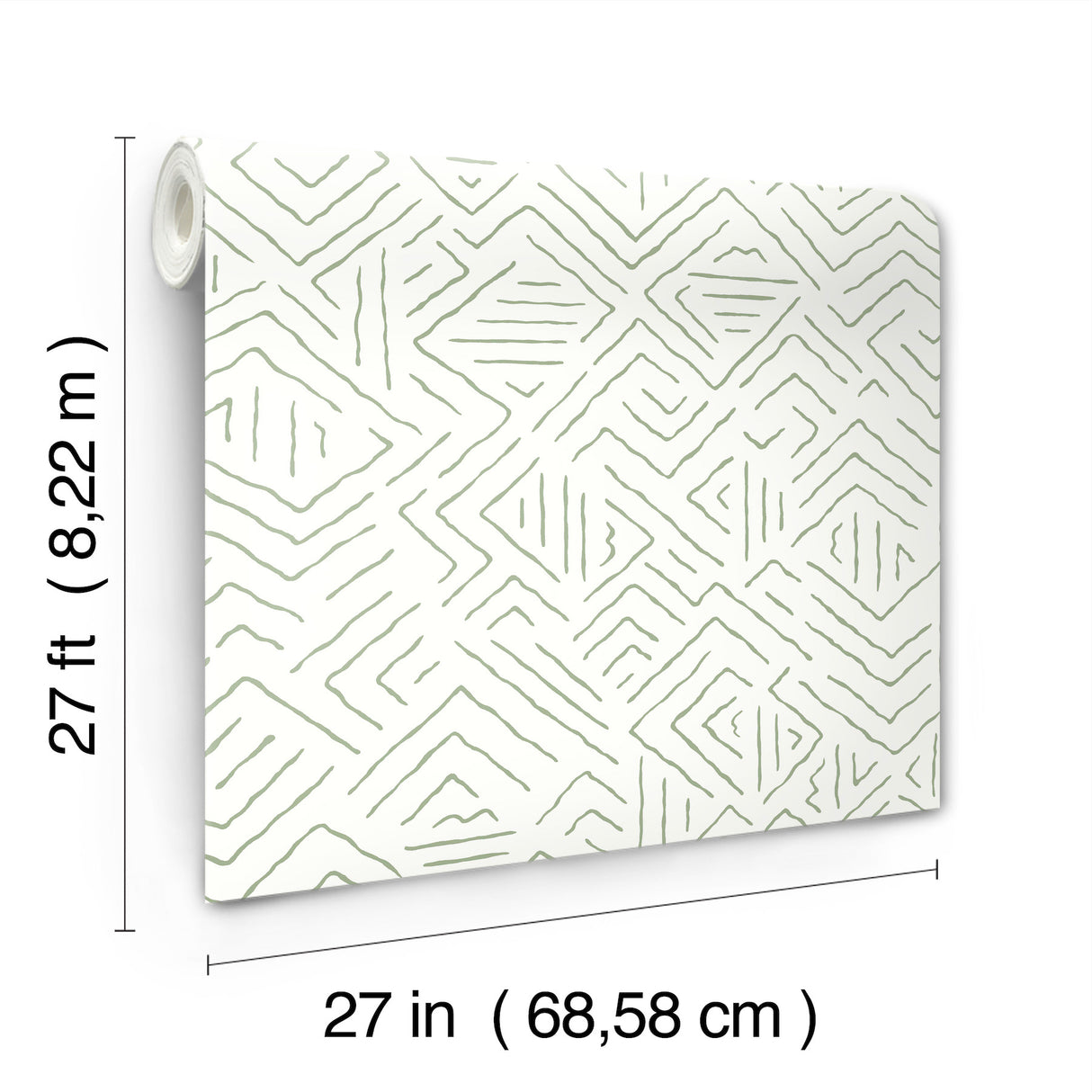 Sirih Sage by Antonina Vella Geometric Non Woven Wallpaper – York Designer Series AB3082