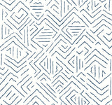 Sirih Navy geometric wallpaper by Antonina Vella – 27 in x 27 ft roll