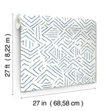 Sirih Navy by Antonina Vella Geometric Non Woven Wallpaper- York Designer Series AB3083