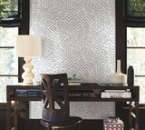 Sirih Navy by Antonina Vella Geometric Non Woven Wallpaper- York Designer Series AB3083