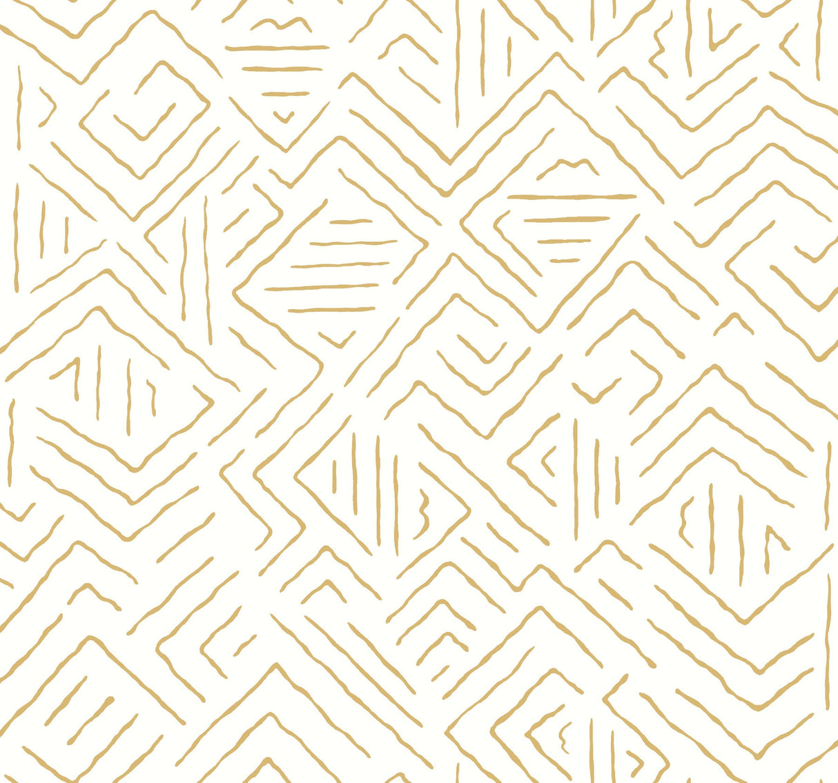 Sirih Ochre geometric wallpaper by Antonina Vella, SKU AB3084