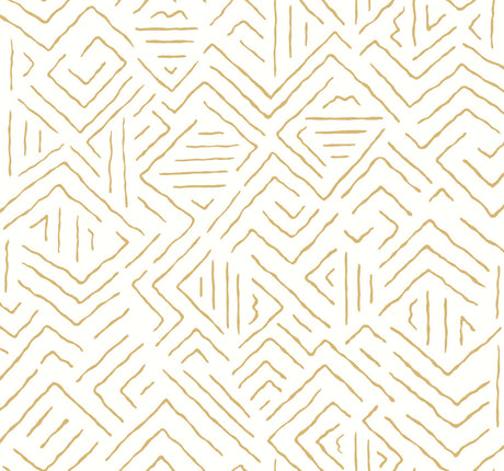 Sirih Ochre geometric wallpaper by Antonina Vella, SKU AB3084