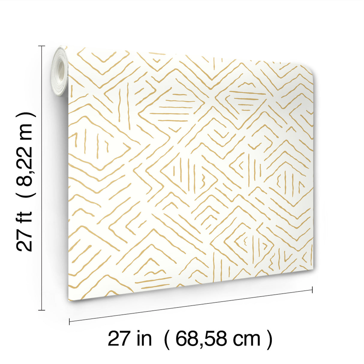 Sirih Ochre by Antonina Vella Geometric Wallpaper – York Designer Series AB3084