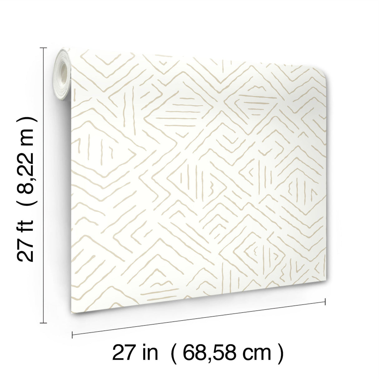 Sirih Beige by Antonina Vella Geometric Non Woven Wallpaper – York Designer Series AB3085