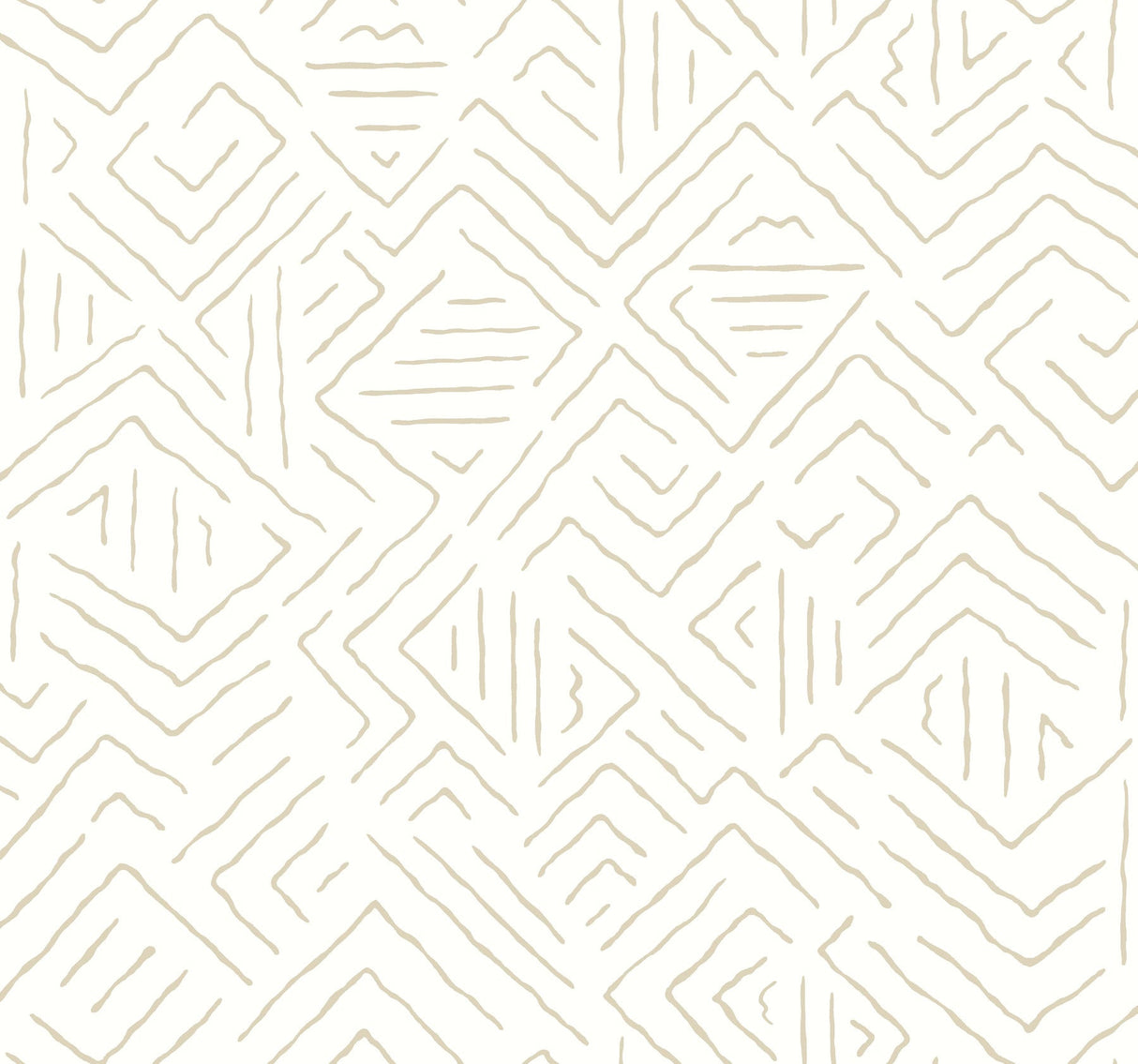 Sirih Beige geometric non woven wallpaper roll AB3085 by Antonina Vella