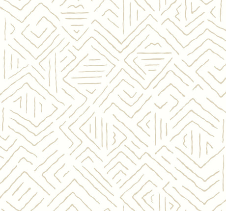 Sirih Beige geometric non woven wallpaper roll AB3085 by Antonina Vella
