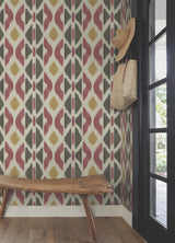 Patan Ruby by Antonina Vella Geometric Ikat Wallpaper – York Designer Series AB3091