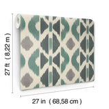 Patan Indigo by Antonina Vella Geometric Ikat Stripe Wallpaper – York Designer Series AB3092