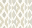 Antonina Vella Patan Beige Ikat Geometric Non Woven Wallpaper AB3093