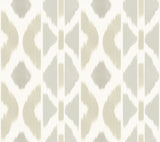 Antonina Vella Patan Beige Ikat Geometric Non Woven Wallpaper AB3093