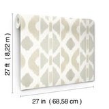Patan Beige by Antonina Vella Ikat Geometric Non Woven Wallpaper – York Designer Series AB3093