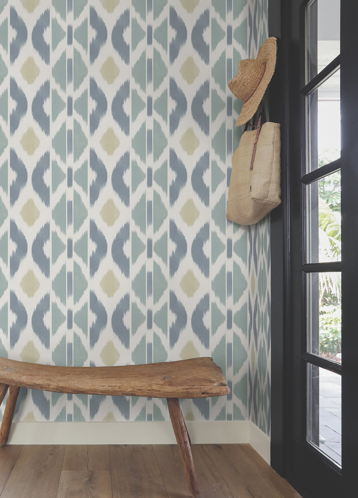 Patan Denim by Antonina Vella Geometric Ikat Stripe Wallpaper – York Designer Series AB3094