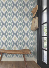 Patan Denim by Antonina Vella Geometric Ikat Stripe Wallpaper – York Designer Series AB3094