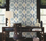 Patan Denim by Antonina Vella Geometric Ikat Stripe Wallpaper – York Designer Series AB3094