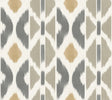 Patan Taupe geometric ikat stripe wallpaper by Antonina Vella, 27 in x 27 ft roll