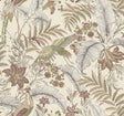 Heronwood Mulberry botanical bird wallpaper by Antonina Vella, 27 in x 27 ft roll