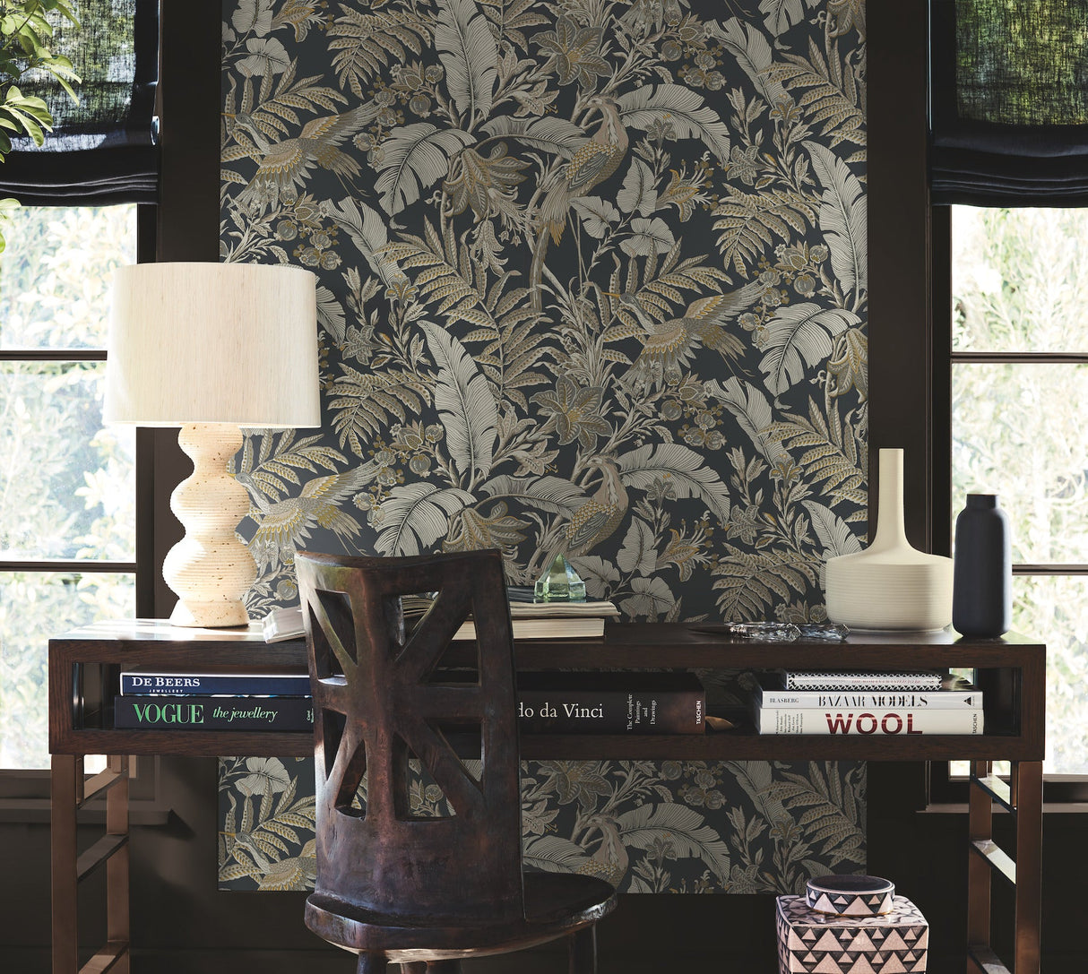Heronwood Black by Antonina Vella Wallpaper – York Designer Series AB3104