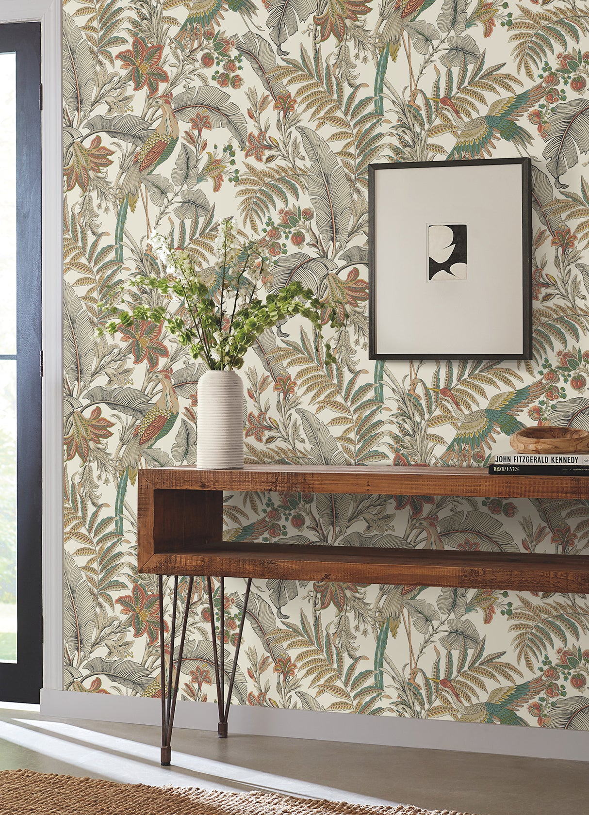 Heronwood Sedona by Antonina Vella Richly Illustrated Tropical Bird and Botanical Non-Woven Wallpaper Artifacts Collection - AB3105