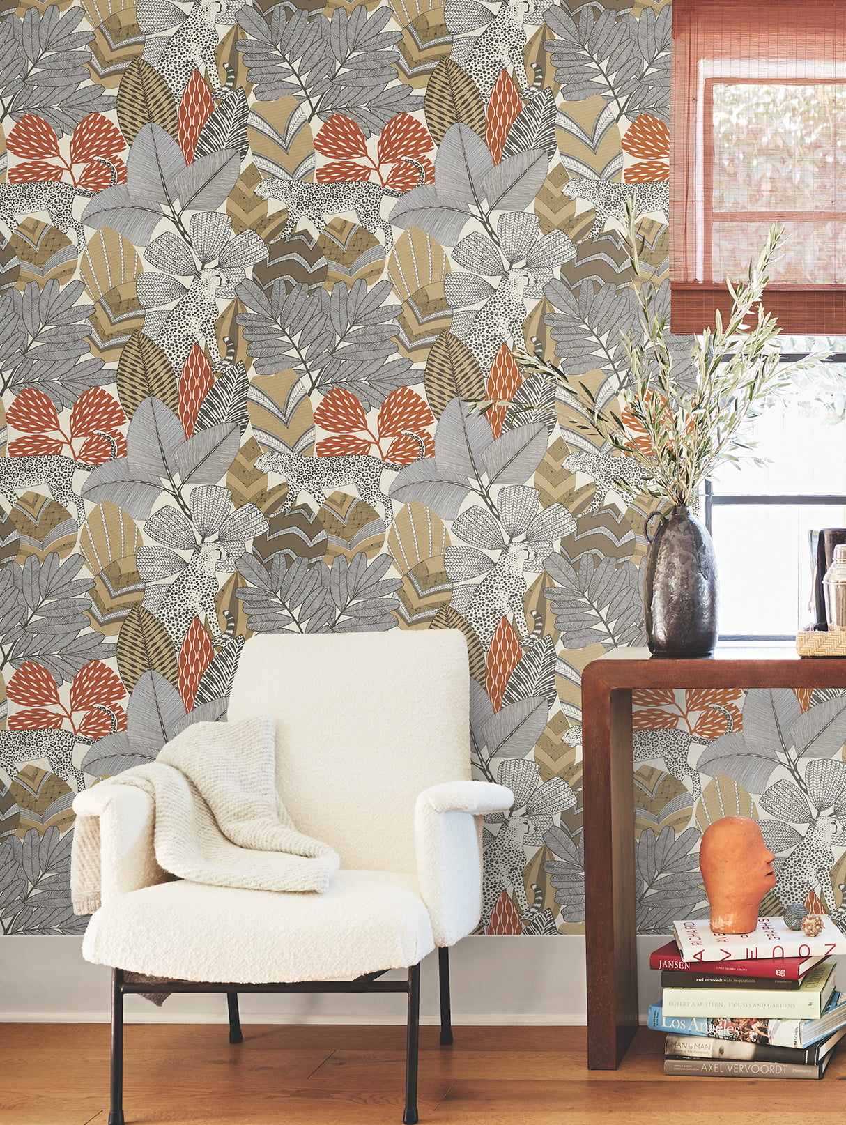 Namiri Ochre by Antonina Vella Tropical Wallpaper – York Designer Series AB3111