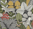 Antonina Vella Namiri Black wallpaper AB3112 with wildcat and tropical leaves