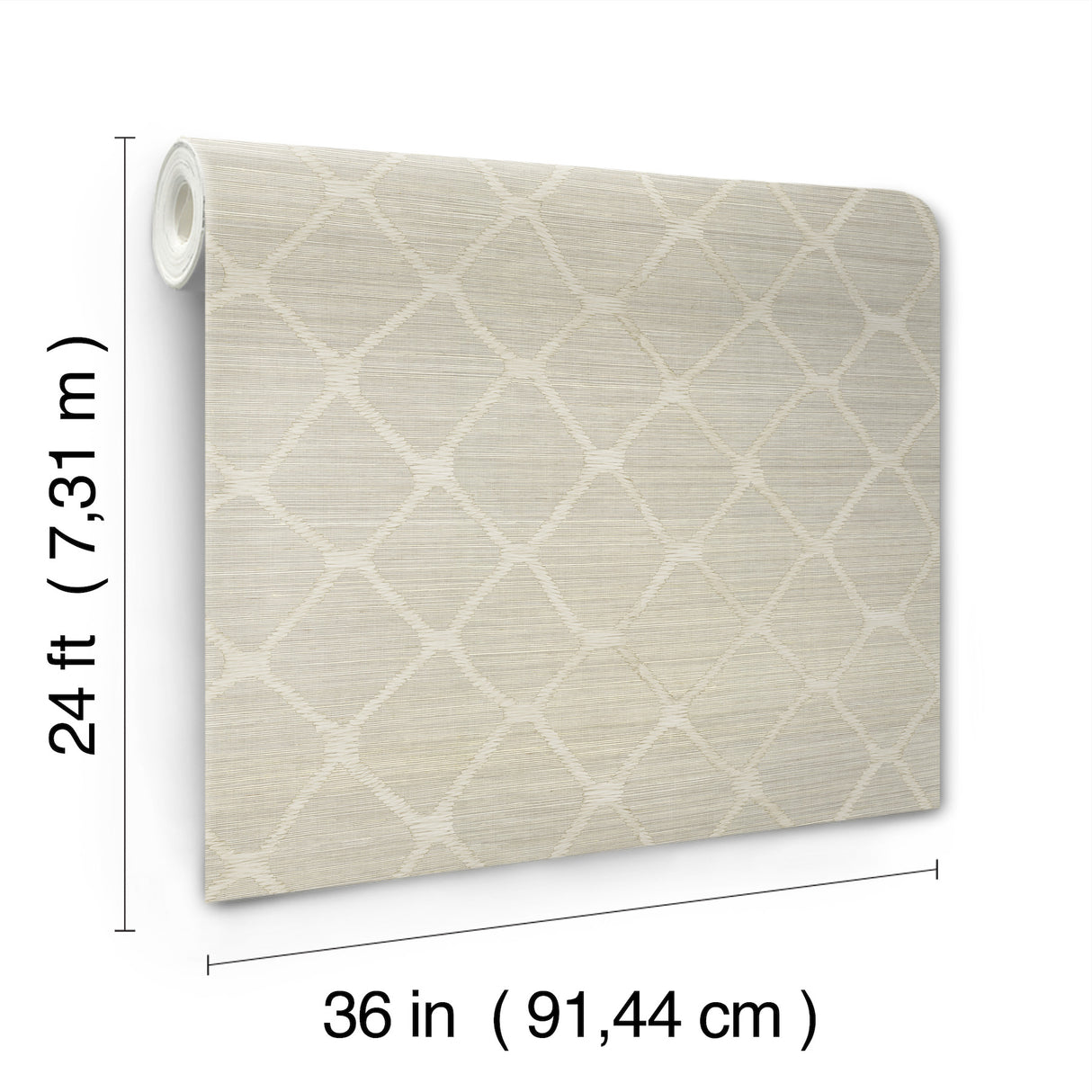 Tonga Putty by Antonina Vella Trellis & Lattice Grasscloth Wallpaper – AB3122