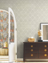 Tonga Putty by Antonina Vella Trellis & Lattice Grasscloth Wallpaper – AB3122