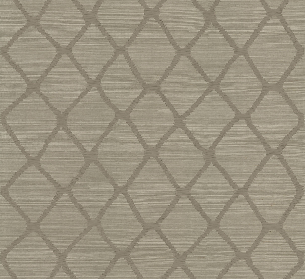 Tonga Taupe grasscloth trellis wallpaper AB3123 by Antonina Vella