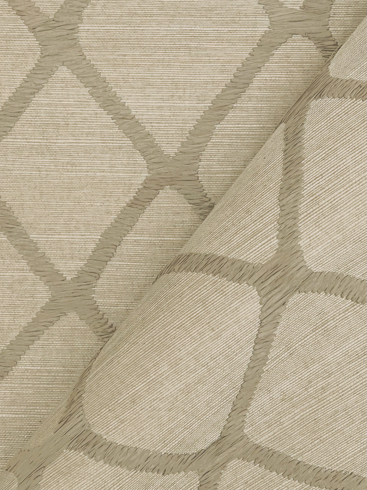 Tonga Taupe by Antonina Vella Trellis Grasscloth Wallpaper – York Designer Series AB3123