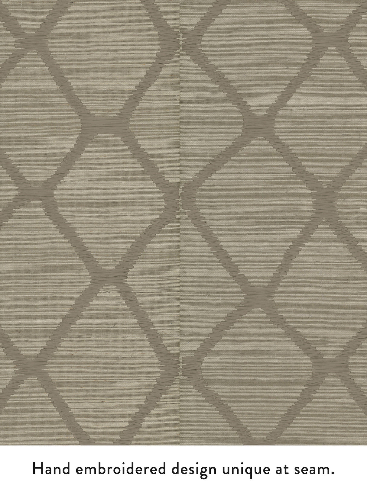 Tonga Taupe by Antonina Vella Trellis Grasscloth Wallpaper – York Designer Series AB3123
