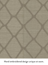 Tonga Taupe by Antonina Vella Trellis Grasscloth Wallpaper – York Designer Series AB3123
