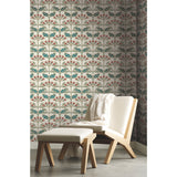 Tracery Blooms Cream Metallic Wallpaper with Arts and Crafts Floral Motif - York AC9111